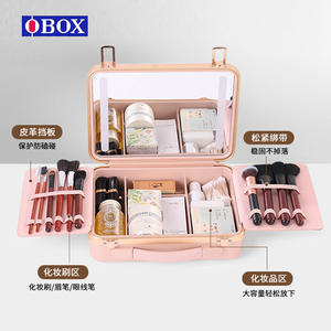 Trousse de Maquillage Qihui Noire en PVC avec Miroir et Fermeture à Verrouillage, Boîte de Rangement Cosmétique pour la Maison DX-12 - Product Image 5