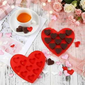 Paquete de 4 Moldes de Silicona <span class=keywords><strong>para</strong></span> Hacer Jabón Artesanal, Gelatina, Pudín, <span class=keywords><strong>Pastel</strong></span> de Chocolate y Dulces, con Forma de Corazón - Product Image 3