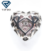 Großhandel Herzform flachen Boden eingelassenen Zirkon Diamant hohl plattiert weiß K Diamant DIY Ohrringe Kleidung Zubehör Materialien