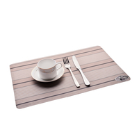 Napperons imprimés RNPT en PVC, coins arrondis, motif botanique beige, napperons de table en plastique pour restaurants et hôtels