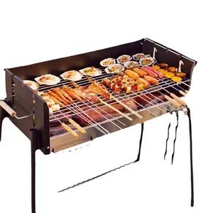 Grelha a carvão para churrasco OEM, grelha para churrasco, máquina de frango, grelha a carvão para fumante Shawarma, churrasqueira portátil para churrasco ao ar livre/