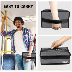 Sac isotherme portable en polyester avec logo personnalisé, petit sac pliable étanche et écologique pour le déjeuner, avec fermeture éclair pour crème glacée - Product Image 4