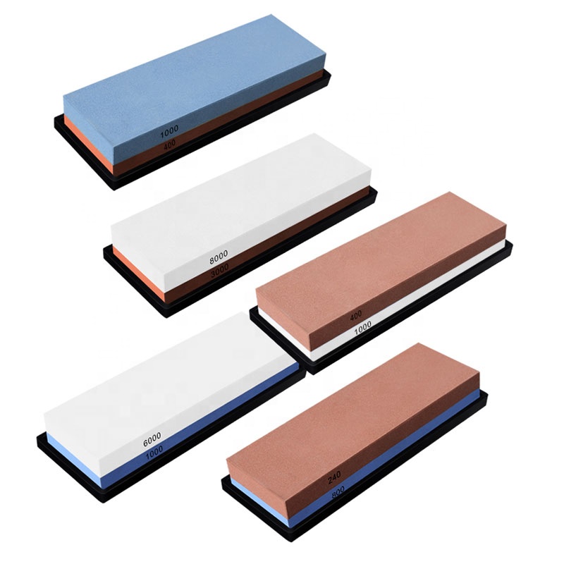 2 сторонами прямоугольного точильный камень шлифовальный кухонный нож точить камень корунд Non-slip база Пильная шина заточного станка для заточки ножей