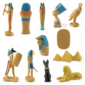 PVCソリッドパーティー用品飾り学習玩具シミュレーションミニエジプトピラミッドスフィンクスミイラ玩具モデル教育玩具セット