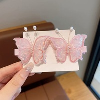 Barrettes Papillon en Dentelle pour Enfants, Pinzas à Cheveux Perle Douce, Ornements Mignons pour Cheveux en Forme de Papillon