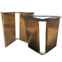 Table de salle à manger en pierre détachable, piédestal en marbre, café, Table basse en laiton doré, pieds en métal, Base de Table à manger avec bureau