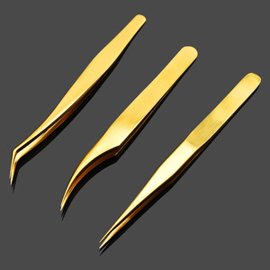 Popular tweezers, titanium-plated stainless steel high-precision eyelash and <b>nail</b> curling clips, false eyelash <b>extension</b> tools, - Product Image 2