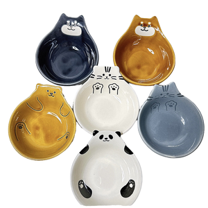 Plat à condiments de 3,5 pouces en céramique et grès, motif animal, style rétro, petit plat créatif pour collations et sauces, vaisselle de cuisine et de table - Product Image 1