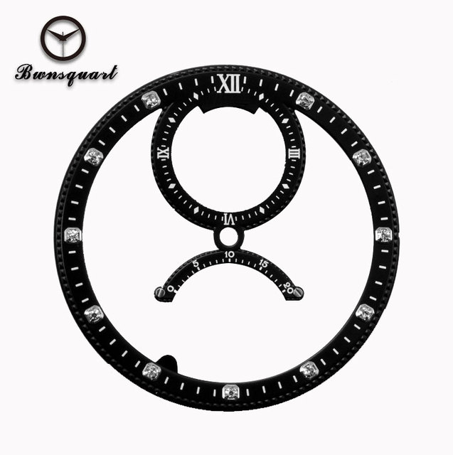 Watch Parts Grey Double Layer Skeleton Watch Dial Set with 11 Diamonds for SL1622 Movement