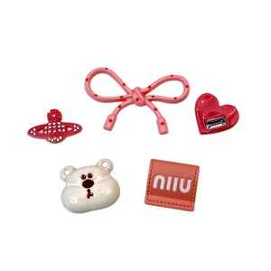 Pink Bear Patch Bow DIY Jewelry Accessories For Clogs <b>Shoe</b> <b>Decorations</b> 10cm Plastic Resin Women Spring 2026 - Product Image 5