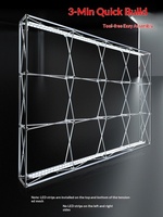 Support de bannière rétractable à montage rapide, panneau publicitaire lumineux LED pliable, panneau d'affichage pour événements, salon professionnel