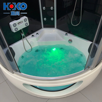 HOKO Luxe Acrylique Douche Vapeur Sauna Salle Verre Trempé Cadre En Aluminium Ordinateur Panneau De Commande Matériel De Bain Accessoires