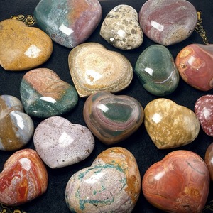 Venta al por Mayor de Cristal Hola, Jaspe Oceánico en Forma de Corazón, Tallado a Mano de Alta Calidad, Estilo Bohemio, Tendencia de Moda, Recuerdo DIY, Regalo, Decoración del Hogar - Product Image 1