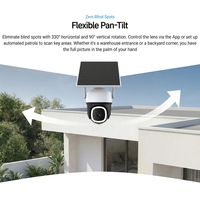 Caméra sans fil solaire 4G LTE AOV 24/7 avec enregistrement, boîtier noir extérieur, PTZ 1080P, batterie, CCTV, sans WiFi, détection IA