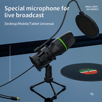 Nouveau professionnel 3.5mm filaire Microphone condensateur Microfono professionnel Pc Microphone de bureau