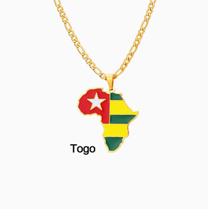Collier Carte Drapeau <span class=keywords><strong>République</strong></span> du Congo Personnalisé en Gros, Colliers Souvenirs, Accessoires <span class=keywords><strong>de</strong></span> Mode, Collier en Alliage pour Hommes et Femmes - Product Image 2
