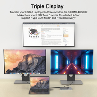 Desktopcomputer Laptop Hub 16 Poorten Drievoudige Monitorweergave Type C Alt Mode DisplayLink Ondersteuning USB-C Dockingstation