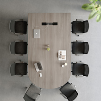 Table de conférence modulaire carrée extensible moderne en MDF avec combinaison de chaises, 12 places, pour petites salles de conférence et hôtels