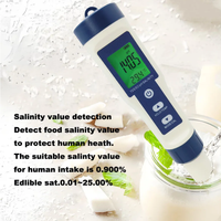 Meilleures ventes Testeur d'eau numérique portable 5 en 1 TDS Meter avec salinomètre EC TDS PH Temperature pour usage industriel