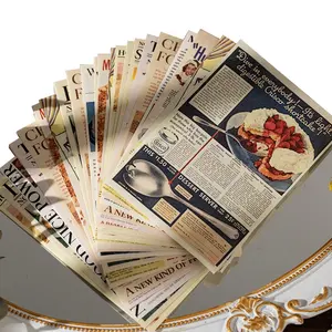 YUXIANレトロ素材紙ヴィンテージ新聞DIYスクラップブッキング背景ジャーナリングコラージュ装飾素材裏紙