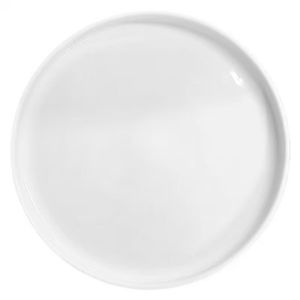 Assiette à steak en céramique blanche pure, ronde, à rebord bas, en porcelaine, pour hôtel et réceptions - Product Image 2