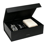 Boîtes de rangement rigides de luxe avec couvercle magnétique, anti-poussière, organisateur qui conserve la forme, en carton noir premium avec ruban et finition mate