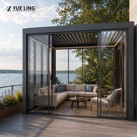 Pergola à toit à lames orientables en aluminium sur mesure pour les détaillants d'extérieur, balcon, patio, fonctionnement manuel et motorisé