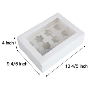 Boîtes d'emballage en papier kraft rigide à montage automatique pour petit gâteau au chocolat, revêtement UV, stratification brillante, gaufrage 2-12 trous - Product Image 3