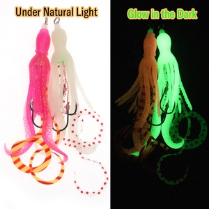 Esca per <span class=keywords><strong>Pesca</strong></span> in Acqua Salata all'Ingrosso, Amo per Polpo in Silicone Morbido Luminoso, Esca a Gonna di Calamaro, Amo Ausiliario per Slow Jigging, Esca per Trolling - Product Image 5