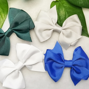 Bunte Kinder Mädchen 3,5 Zoll Solid <span class=keywords><strong>Ribbon</strong></span> Haars chleife <span class=keywords><strong>Clips</strong></span> Mit Haarnadeln Boutique Haars pangen Haarschmuck - Product Image 5