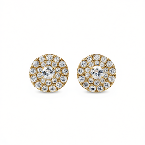 Orecchini E1365 in Oro con Diamanti, Taglio Brillante Rotondo, Colore G, Diamanti Naturali, Classici da Donna per Uso Quotidiano - Product Image 1