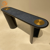 Table console en cuir de luxe Table console moderne en bois massif Table console de meubles de salon