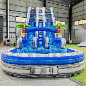 Tobogán de agua inflable de grado comercial, Tobogán Popular barato, toboganes dobles inflables más populares para equipos de alquiler de fiestas - Product Image 1