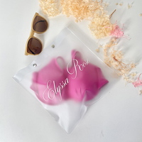 Emballage de serviette cosmétique avec logo personnalisé sac de sous-vêtement transparent à fermeture éclair sac à fermeture éclair avec poignée en PVC transparent pour soutien-gorge
