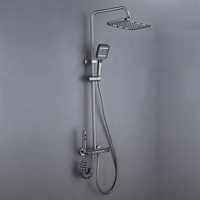 Ensemble de douche thermostatique mural en laiton pour salle de bain, avec mitigeur en céramique, largement utilisé, qualité supérieure, touches piano, effet pluie
