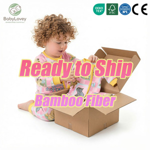 Babylovey: Pijamas de Bambu com Várias Estampas em Estoque, Macacão de Bambu Personalizado com Zíper Macio para Meninos e Meninas – Atacado - Product Image 1
