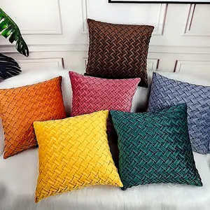 SHUANGLI Grosir Kualitas Tinggi Dekoratif Sarung Bantal Penutup Tenunan Bantal Beludru Sublimasi