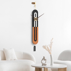 Modern Nordic Art Wall <b>Clock</b> Irregular Shape Quartz Movement Pendulum Living Room Decorative <b>Clock</b> <b>Battery</b> Powered Single Face - Product Image 3