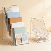 Support de brochure double usage 1 à 4 niveaux en acrylique, pour table ou mur, écologique, étanche, finition transparente comme du cristal, pour hôtels