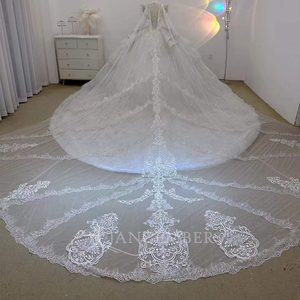 Vestidos de Novia con Cuentas, Vestido de Novia de Manga Larga con Cuello en V, Vestido de Princesa, Lsjj82 - Product Image 6
