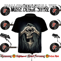 Vente en gros d'usine, t-shirts pour hommes à col rond, style punk, imprimé crâne de personnage d'Halloween, manches courtes, tissu en toile de haute qualité