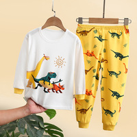 Set Pigiama 2 Pezzi in Cotone per Bambini, Alta Qualità, Traspirante, Ecologico, Termico, Autunnale, Maniche Lunghe, Stampa Cartoni Animati per Ragazze e Ragazzi
