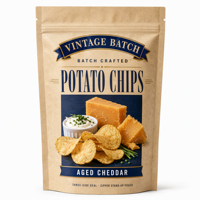 Sachet refermable de qualité alimentaire résistant à l'humidité pour chips, avec encoche de déchirement, pour présentation en magasin, conception d'emballage personnalisée