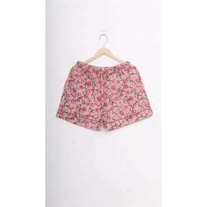 Ensemble 2 pièces décontracté pour femme, automne 2024, 100 % coton tissé, motif floral, respirant, taille élastique, manches courtes, imprimé au bloc, lavable en machine - Product Image 6