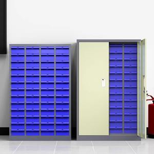 ארון אחסון חלקי פלדה כבדים מסוג מגירות עם 2 דלתות ו-4 שכבות לאחסון ברגים, סכינים ודוגמאות - Product Image 2