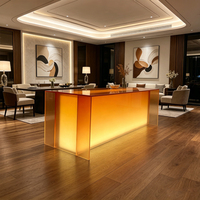 Comptoir de bar moderne en acrylique YMZ avec éclairage LED, meuble rectangulaire pour salle à manger, idéal pour la maison, les pubs, les clubs et les événements