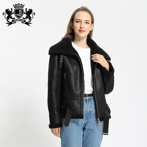 Janefur Oversize Giacca di Inverno Delle Donne di Cuoio <span class=keywords><strong>Shearling</strong></span> Più Vestiti di Formato per la Femmina - Product Image 3