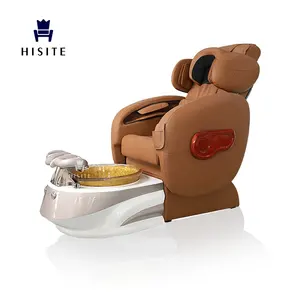 Hisite Chocolate pedicure spa chair Luxury Reclining Foot Spa Massage Pedicure Chair with Magnetic Jet