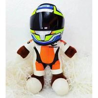 Casque d'ours en peluche de moto personnalisé 28CM Pet Handmade Doll Full Helmet
