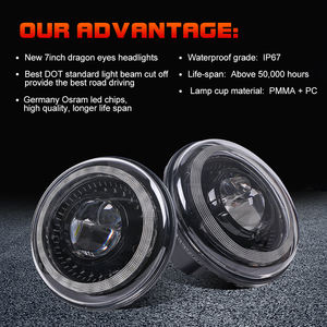 DOT APPROUVÉ 7 POUCES Dragon Eye Phare Led Phare High Low Beam DRL EMC Pour <span class=keywords><strong>Jeep</strong></span> <span class=keywords><strong>Mahindra</strong></span> Thar Moto Wrangler Jk - Product Image 5